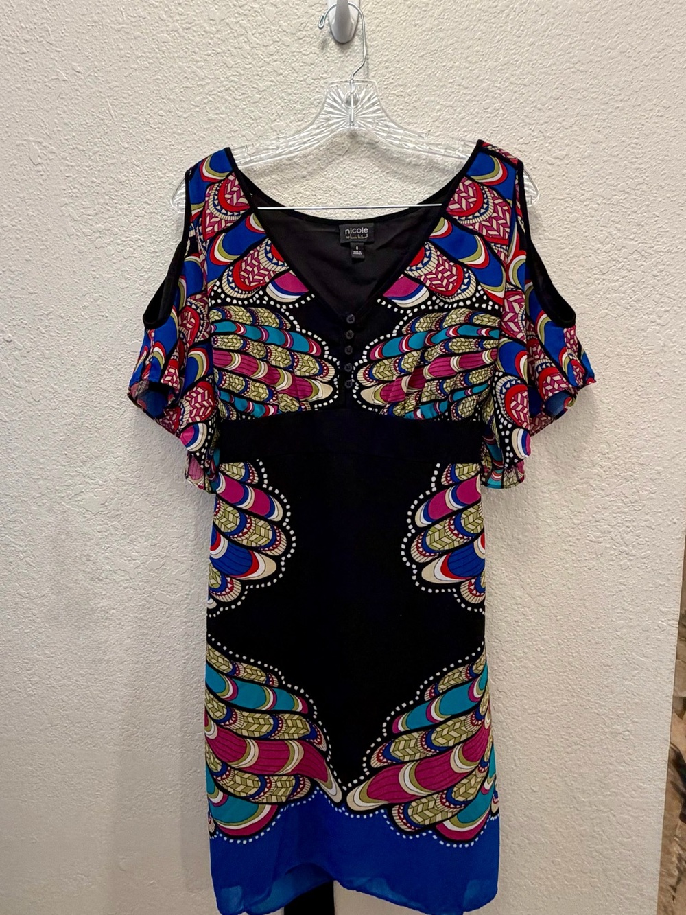 Nicole by Nicole Miller Multicolor Print Dress – Size 8
